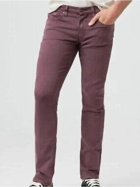 Paige Mauve Purple Stretch Denim Lennox Jeans Straight Slim Leg Men's 31